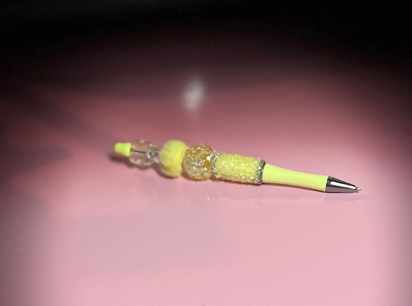 Yellow Sparkle Beaded Pen